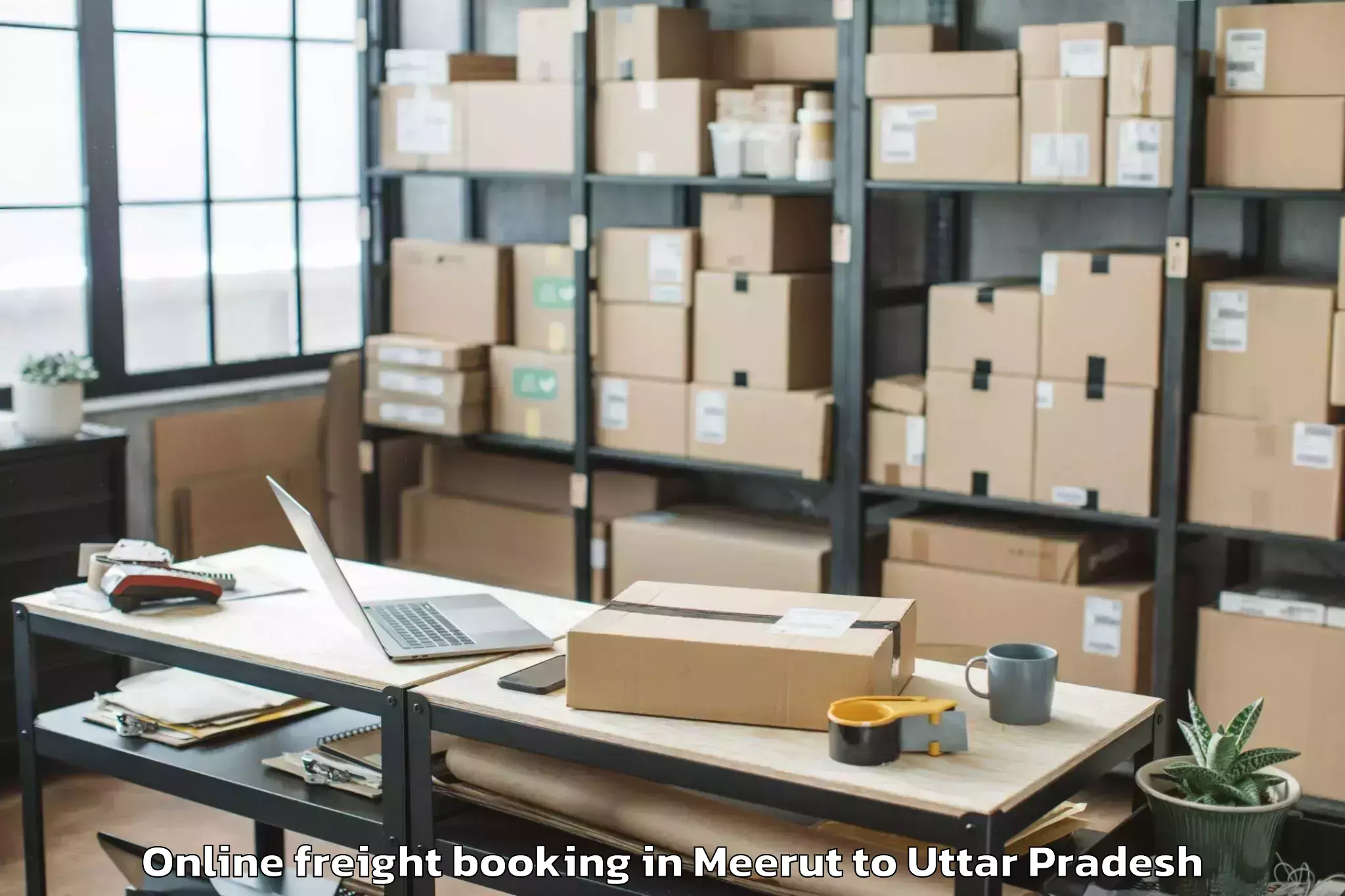 Leading Meerut to Mau Aimma Online Freight Booking Provider